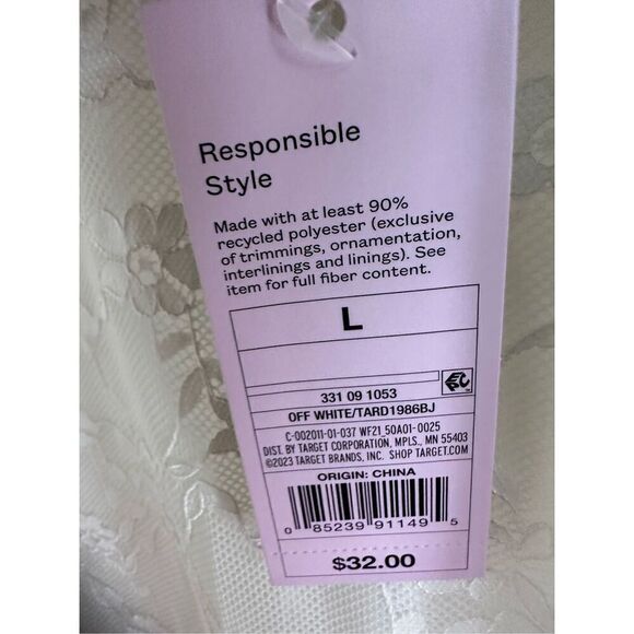 Wild fable Short Sleeve Maxi Dress -White Lace size L - Picture 4 of 5